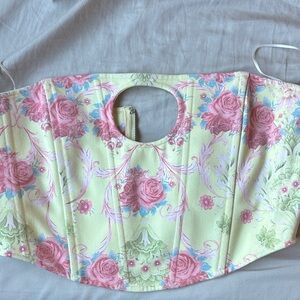 With Jean Floral Crop Top - Pink and Green